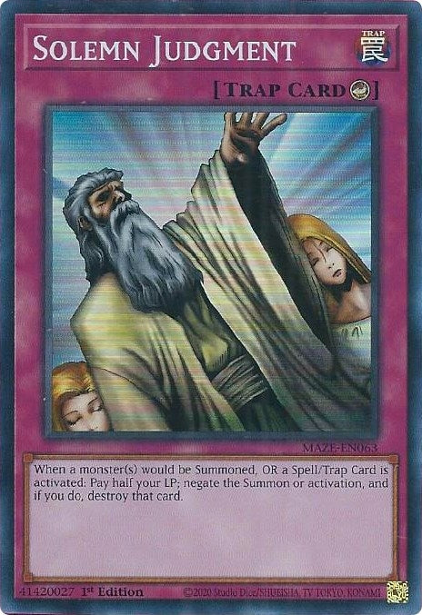 Image for Solemn Judgment (MAZE-EN063) (MAZE) - YuGiOh