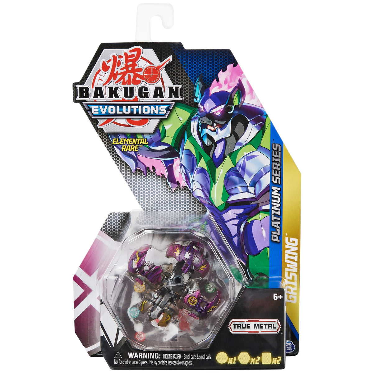Image for Platinum Series Bakugan Single Pack - Elemental Darkus Platinum Griswing - Bakugan TCG