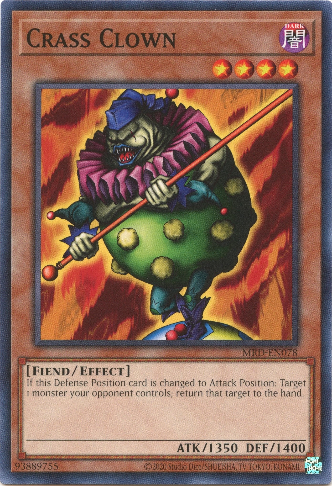 Image for Crass Clown (MRD-EN078) (Metal Raiders (25th Anniversary Edition)) - YuGiOh