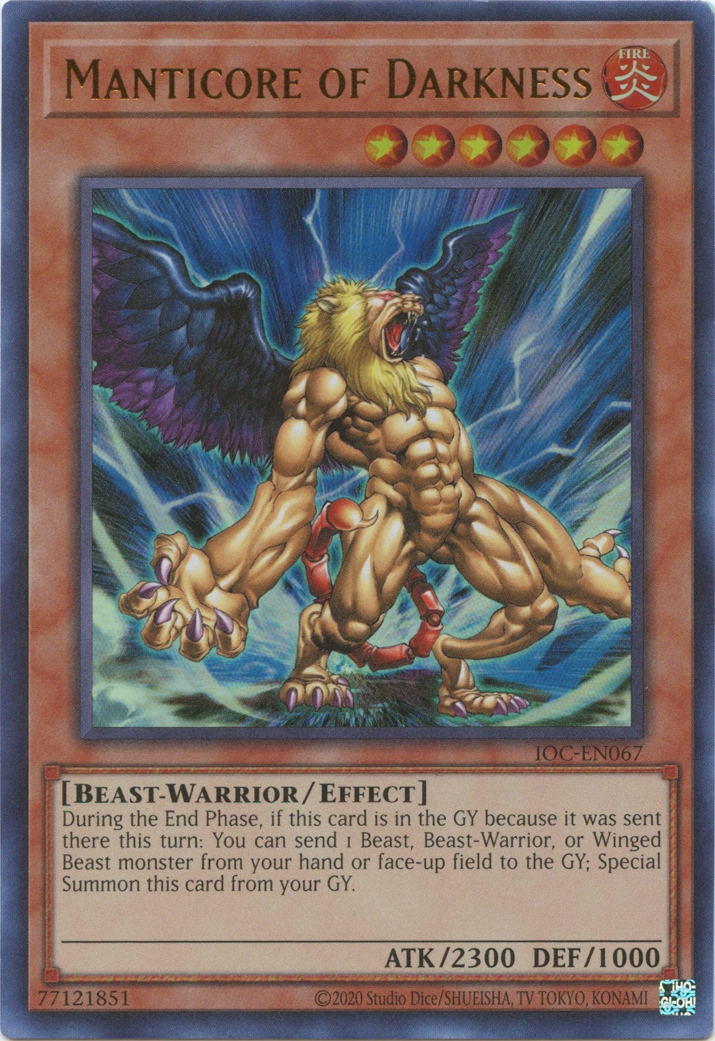 Image for Manticore of Darkness (IOC-EN067) (Invasion of Chaos (25th Anniversary Edition)) - YuGiOh