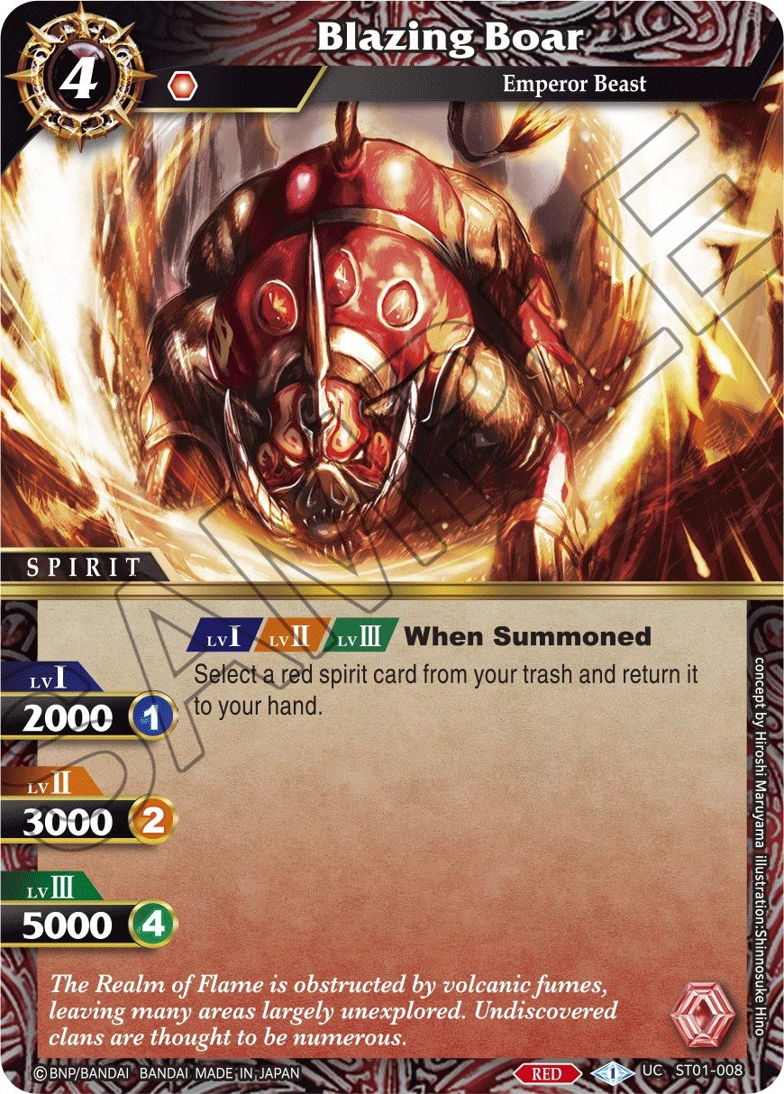 Image for Blazing Boar (ST01-008) (Starter Deck 01: Dragon Onslaught) - Battle Spirits Saga