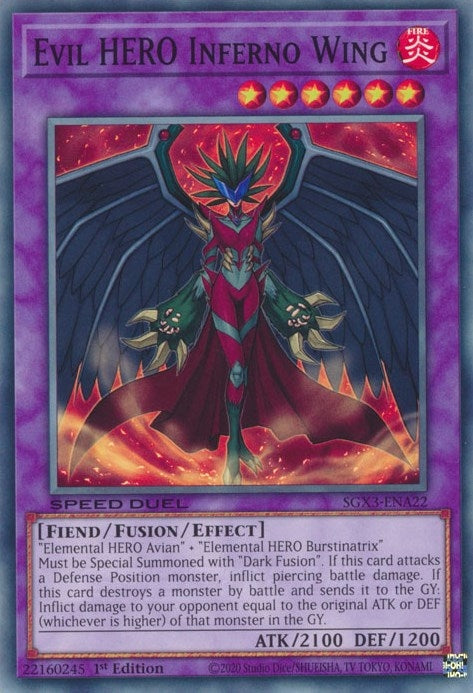Image for Evil HERO Inferno Wing (SGX3-ENA22) (SGX3) - YuGiOh