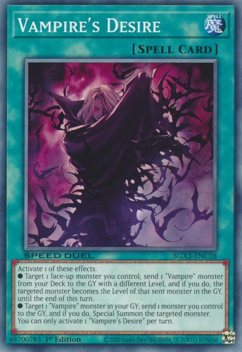 Image for Vampire's Desire (SGX3-ENC18) (SGX3) - YuGiOh