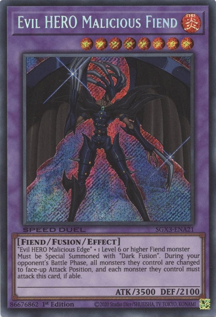 Image for Evil HERO Malicious Fiend (Secret Rare) (SGX3-ENA21) (SGX3) - YuGiOh