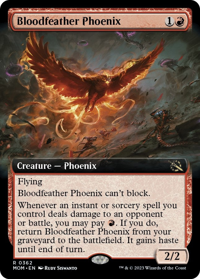 Image for Bloodfeather Phoenix (Extended Art) (362) (March of the Machine) - Magic: The Gathering