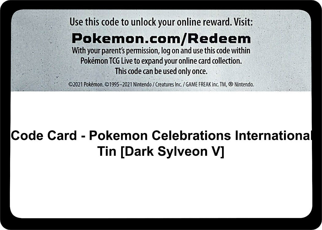 Image for Code Card - Pokemon Celebrations International Tin [Dark Sylveon V] (WCD) - Pokemon