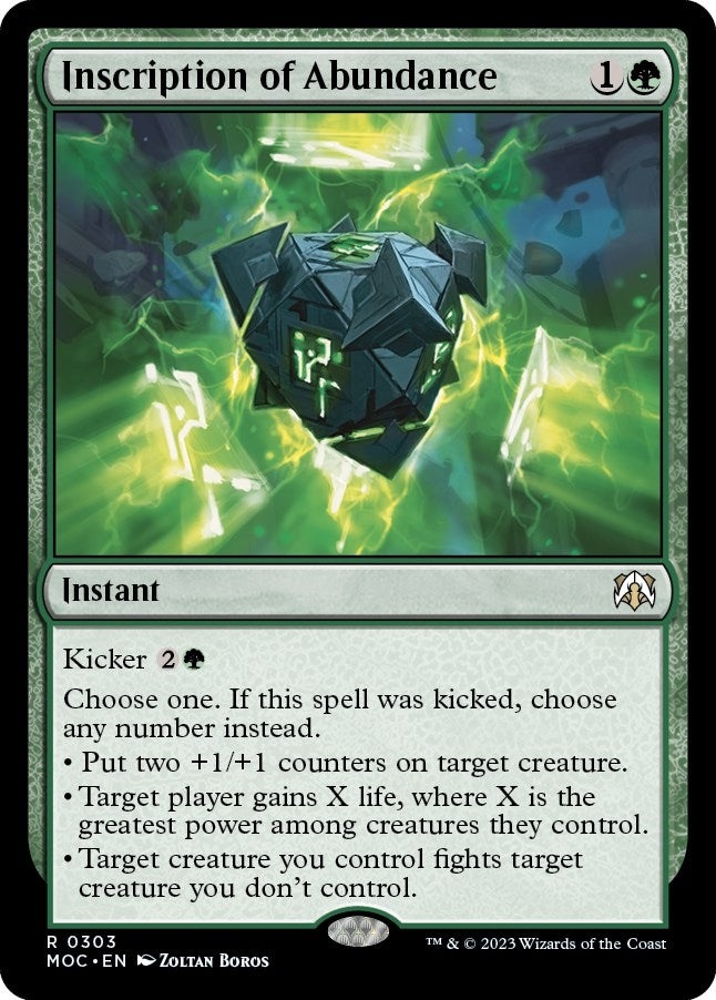 Image for Inscription of Abundance (303) (March of the Machine) - Magic: The Gathering