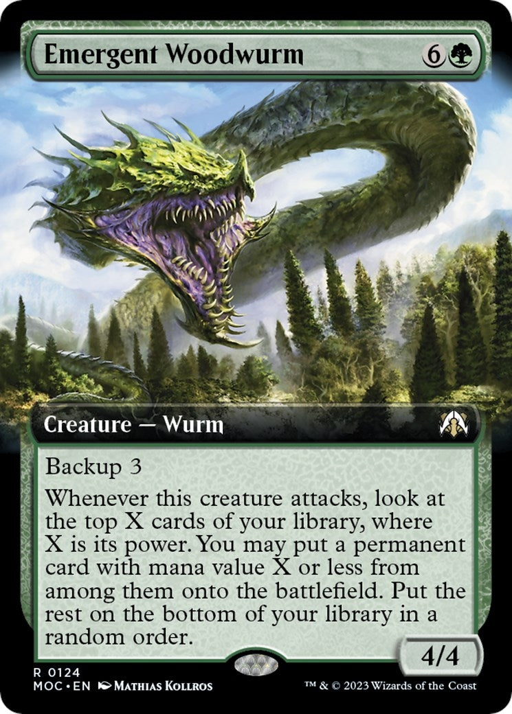Image for Emergent Woodwurm (Extended Art) (124) (March of the Machine) - Magic: The Gathering