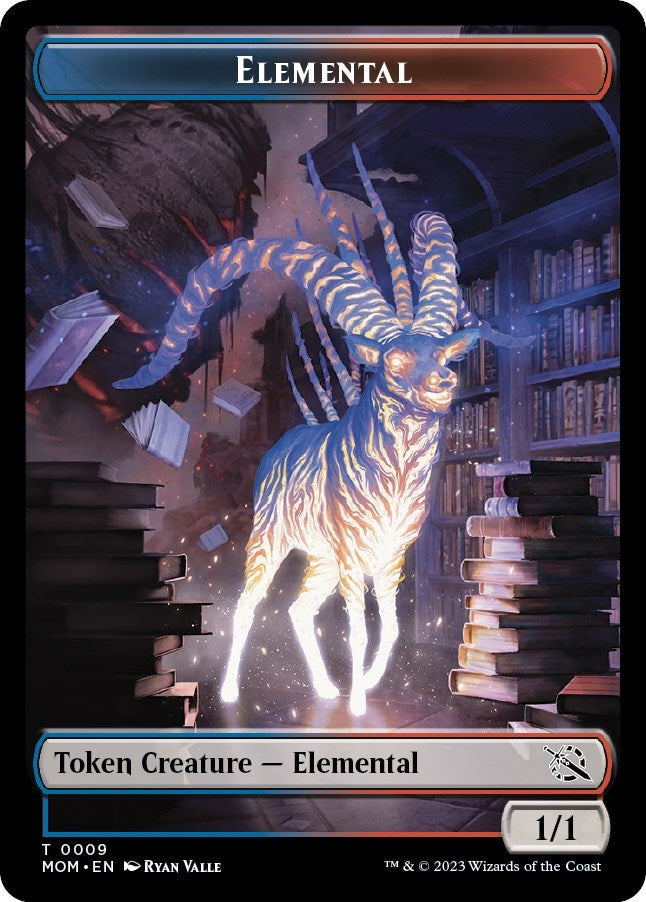 Image for Elemental (0009) // Emblem - Teferi's Talent Double-Sided Token (9 // 44) (March of the Machine) - Magic: The Gathering