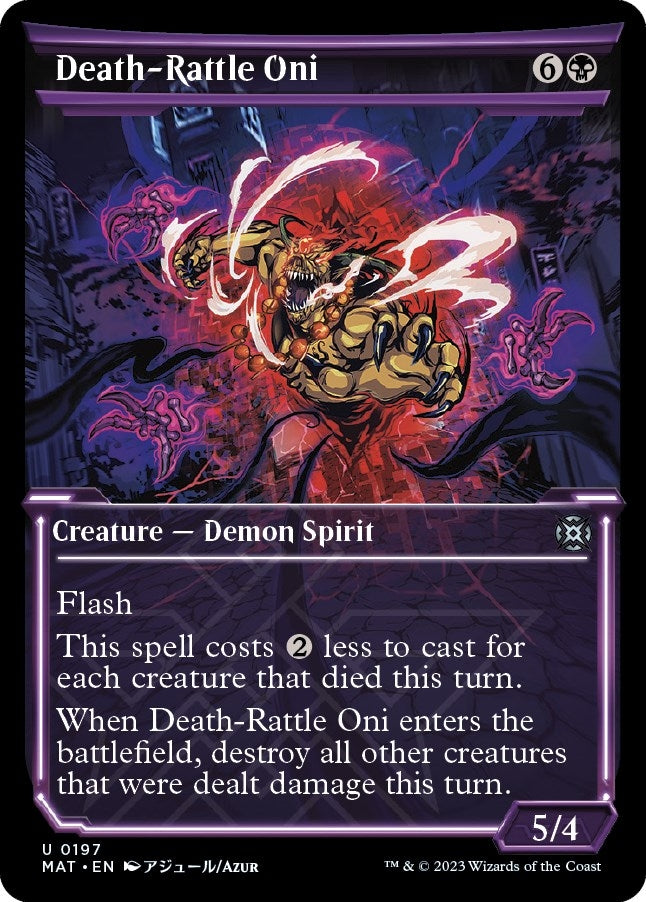 Image for Death-Rattle Oni (Halo Foil) (197) (March of the Machine: The Aftermath) - Magic: The Gathering