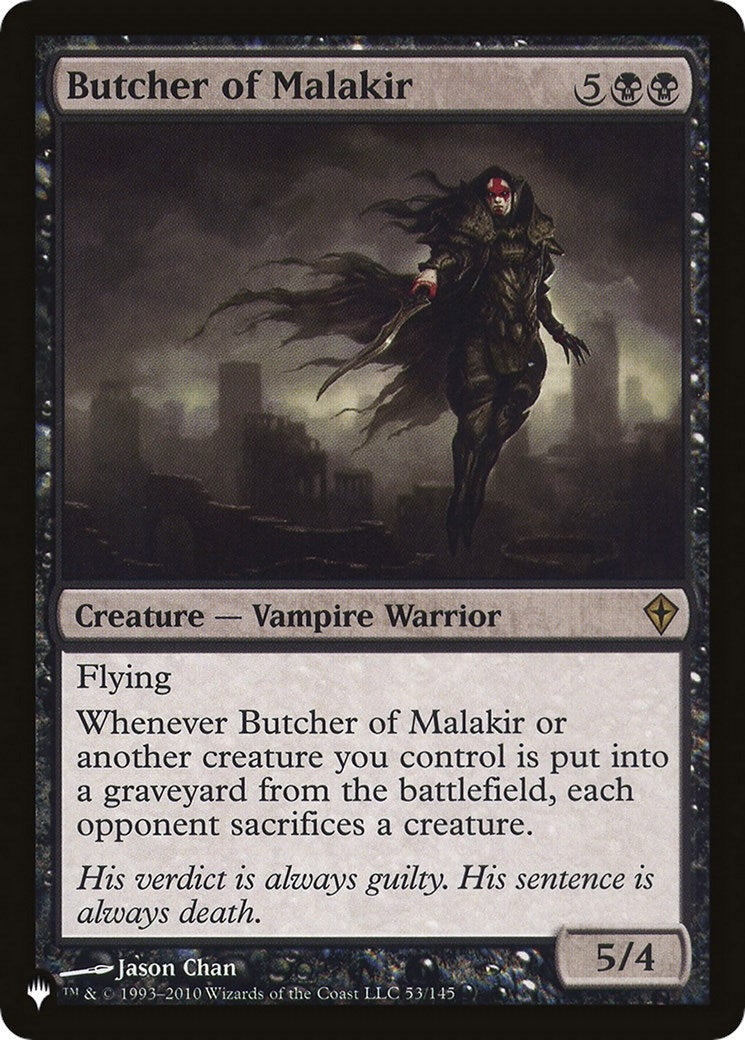 Image for Butcher of Malakir (53) (The List Reprints) - Magic: The Gathering