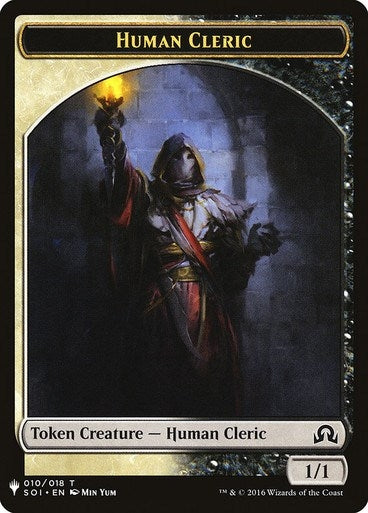 Image for Human Cleric // Emblem - Arlinn, Embraced by the Moon Double-Sided Token (10 // 18) (The List Reprints) - Magic: The Gathering