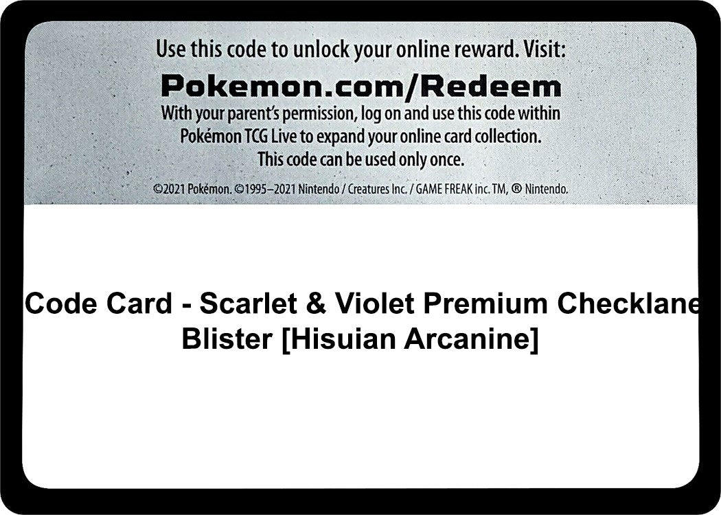 Image for Code Card - Scarlet & Violet Premium Checklane Blister [Hisuian Arcanine] (SVI) - Pokemon