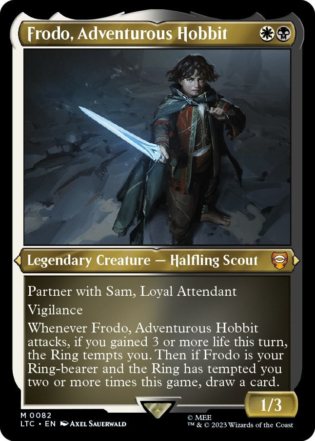 Image for Frodo, Adventurous Hobbit (Display Commander) - Thick Stock (82) (The Lord of the Rings: Tales of Middle-earth) - Magic: The Gathering