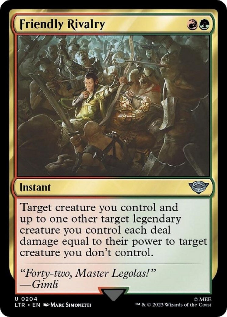 Image for Friendly Rivalry (204) (Universes Beyond: The Lord of the Rings: Tales of Middle-earth) - Magic: The Gathering
