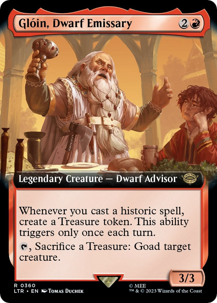 Image for Gloin, Dwarf Emissary (Extended Art) (360) (Universes Beyond: The Lord of the Rings: Tales of Middle-earth) - Magic: The Gathering
