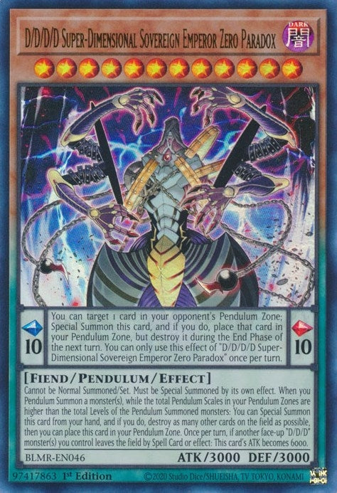 Image for D/D/D/D Super-Dimensional Sovereign Emperor Zero Paradox (BLMR-EN046) (BLMR) - YuGiOh