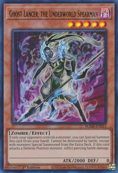 Image for Ghost Lancer, the Underworld Spearman (BLMR-EN023) (BLMR) - YuGiOh