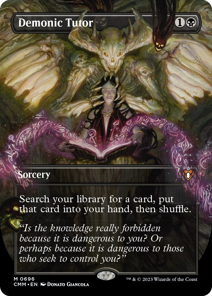 Image for Demonic Tutor (Borderless) (696) (Commander Masters) - Magic: The Gathering