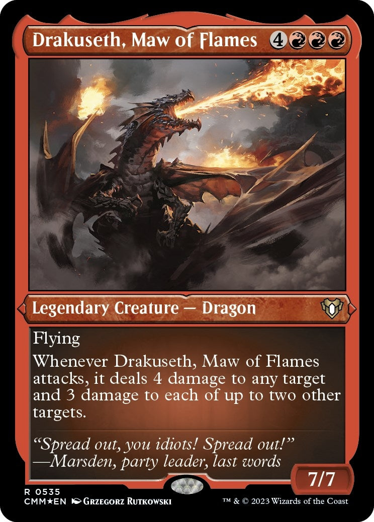Image for Drakuseth, Maw of Flames (Foil Etched) (535) (Commander Masters) - Magic: The Gathering