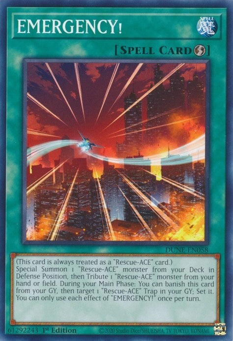 Image for EMERGENCY! (DUNE-EN058) (DUNE) - YuGiOh