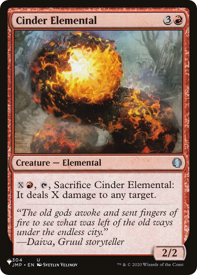 Image for Cinder Elemental (304/078) (The List Reprints) - Magic: The Gathering