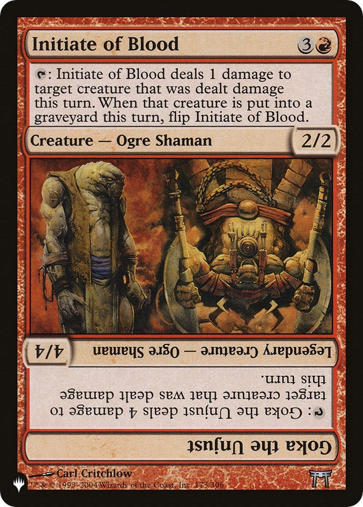 Image for Initiate of Blood // Goka the Unjust (173/306) (The List Reprints) - Magic: The Gathering
