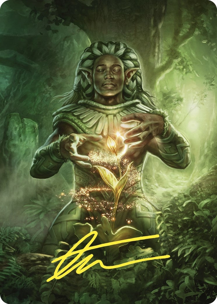 Image for Elvish Mystic Art Card (Gold-Stamped Signature) (41) (Commander Masters) - Magic: The Gathering