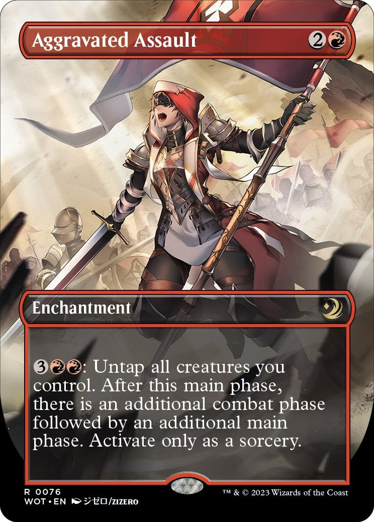 Image for Aggravated Assault (Anime Borderless) (76) (Wilds of Eldraine: Enchanting Tales) - Magic: The Gathering