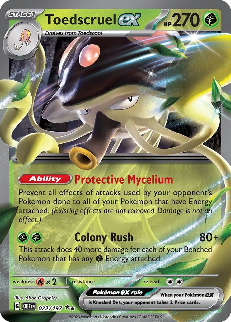 Image for Toedscruel ex (022/197) (OBF) - Pokemon