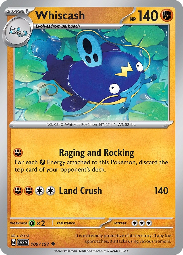 Image for Whiscash (109/197) (OBF) - Pokemon