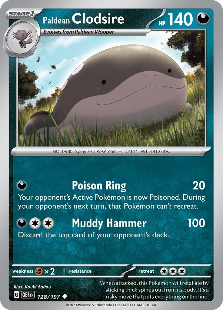 Image for Paldean Clodsire (128/197) (OBF) - Pokemon