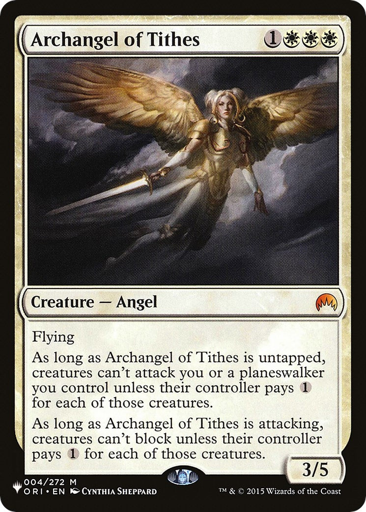 Image for Archangel of Tithes (4) (The List Reprints) - Magic: The Gathering
