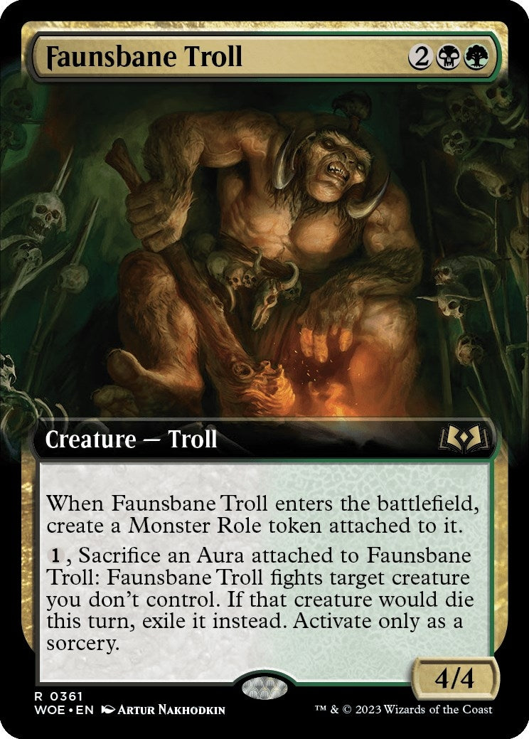 Image for Faunsbane Troll (Extended Art) (361) (Wilds of Eldraine) - Magic: The Gathering