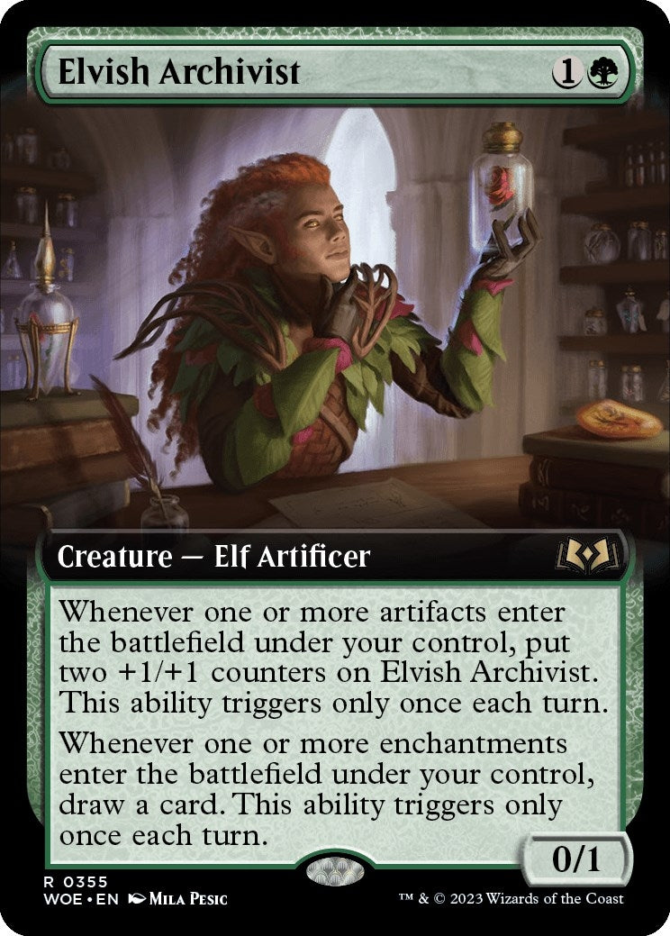 Image for Elvish Archivist (Extended Art) (355) (Wilds of Eldraine) - Magic: The Gathering