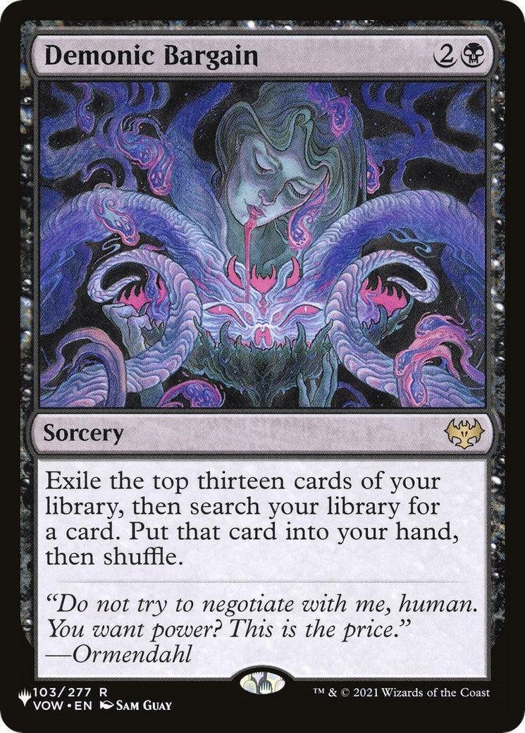 Image for Demonic Bargain (103/277) (The List Reprints) - Magic: The Gathering