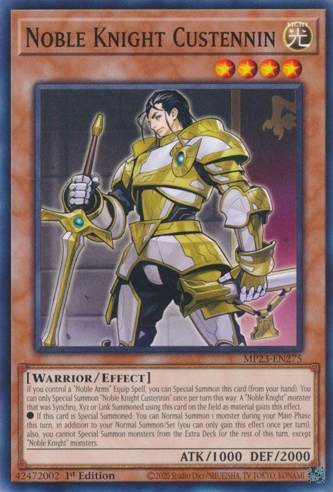 Image for Noble Knight Custennin (MP23-EN275) (MP23) - YuGiOh