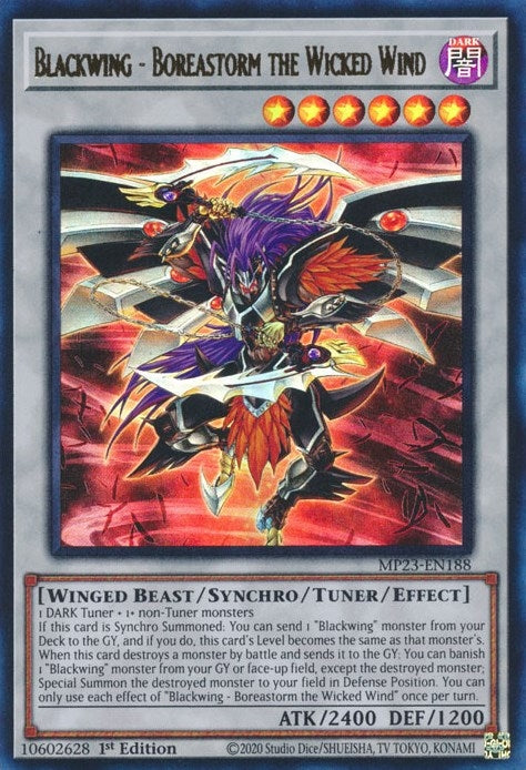 Image for Blackwing - Boreastorm the Wicked Wind (MP23-EN188) (MP23) - YuGiOh