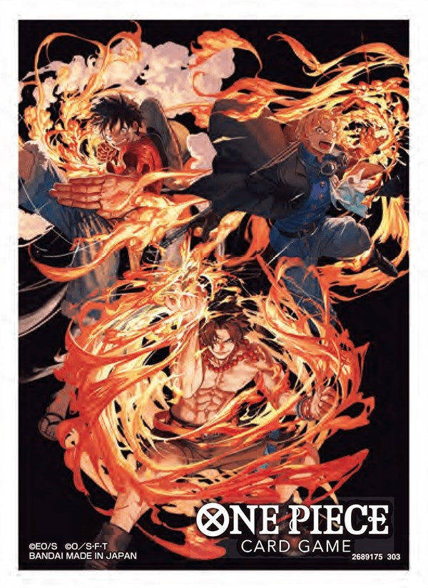 Image for One Piece Card Game Official Sleeves - Ace/Sabo/Luffy (10-Pack) - Card Sleeves