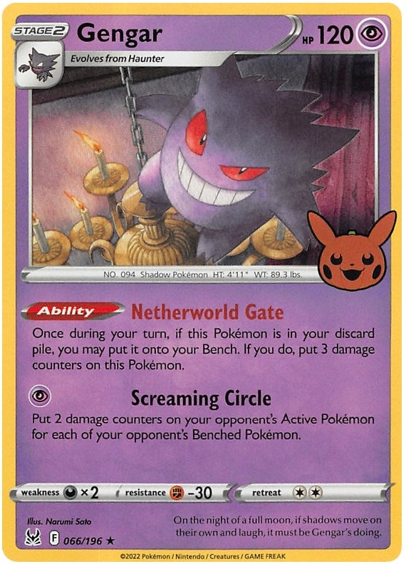 Image for Gengar (2022 Copyright Date) (066/196) (TTBB23) - Pokemon