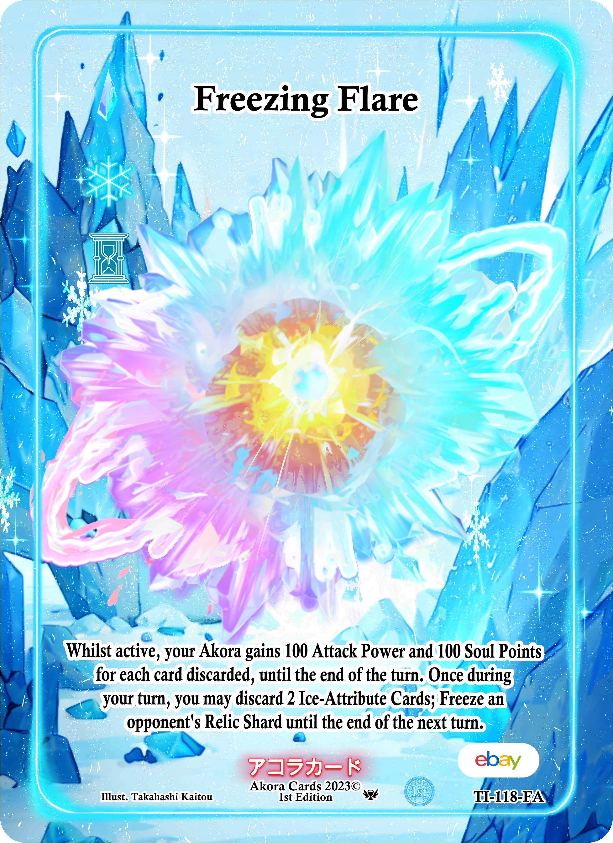 Image for Freezing Flare (Full Art) (TI-118-FA) (Trials of Ikithia [eBay 1st Edition]) - Akora TCG