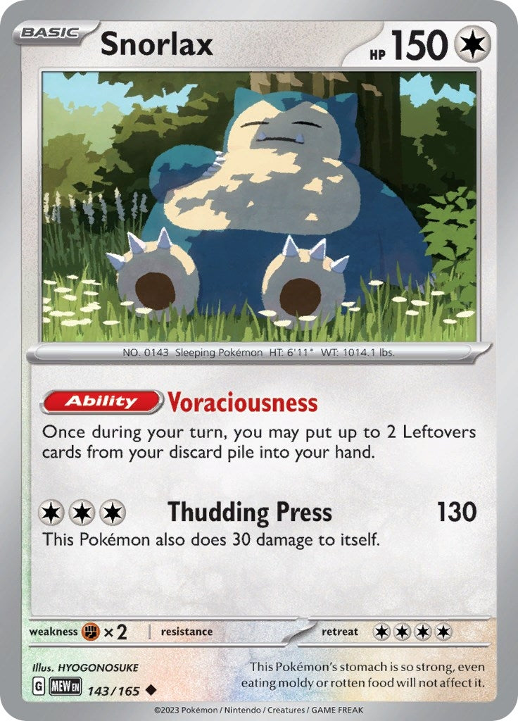Image for Snorlax (143/165) (MEW) - Pokemon