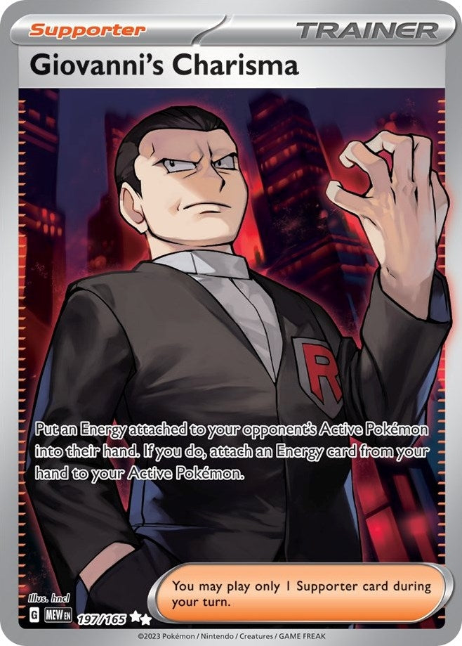 Image for Giovanni's Charisma (197/165) (MEW) - Pokemon