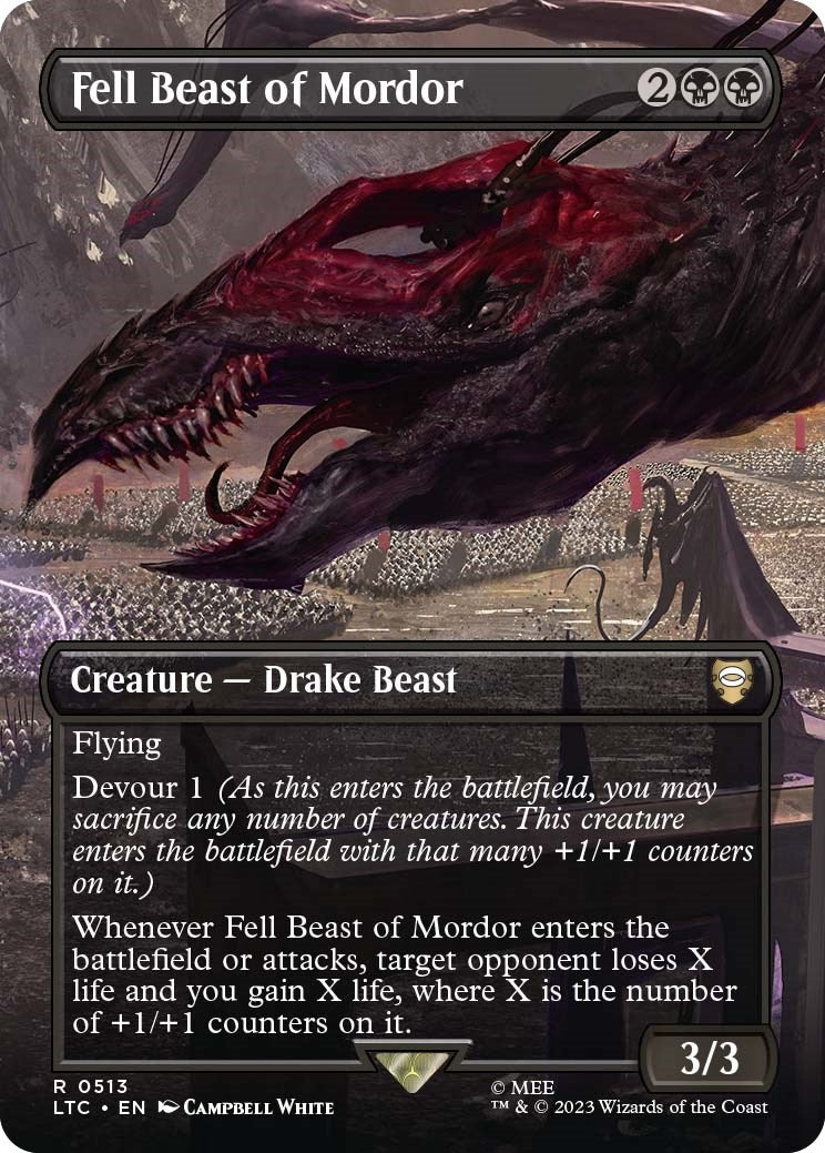 Image for Fell Beast of Mordor (Borderless) (513) (The Lord of the Rings: Tales of Middle-earth) - Magic: The Gathering