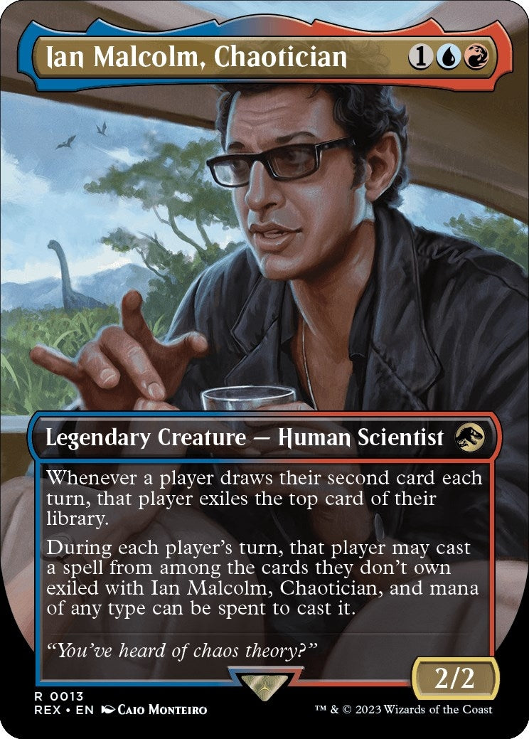 Image for Ian Malcolm, Chaotician (Borderless) (13) (Universes Beyond: Jurassic World Collection) - Magic: The Gathering