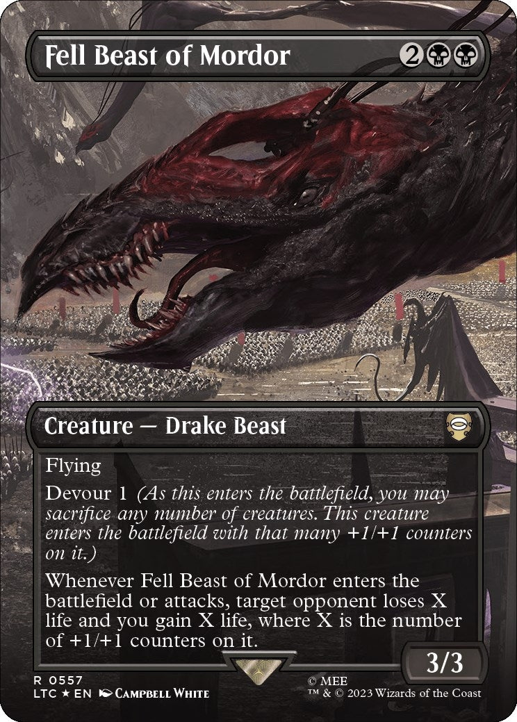 Image for Fell Beast of Mordor (Borderless) (Surge Foil) (557) (The Lord of the Rings: Tales of Middle-earth) - Magic: The Gathering