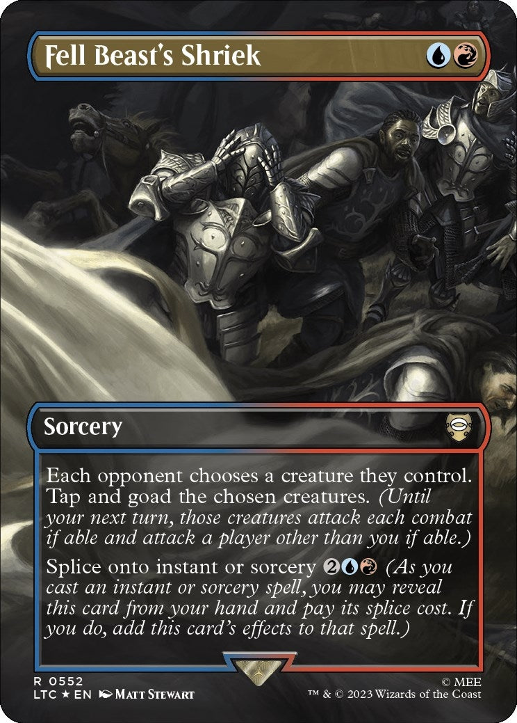 Image for Fell Beast's Shriek (Borderless) (Surge Foil) (552) (The Lord of the Rings: Tales of Middle-earth) - Magic: The Gathering
