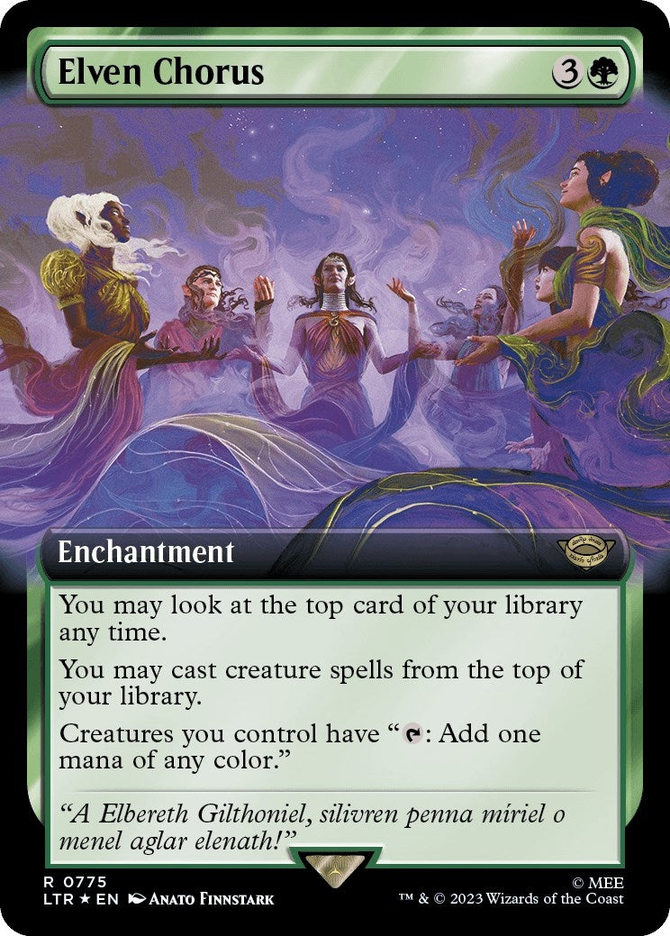 Image for Elven Chorus (Extended Art) (Surge Foil) (775) (Universes Beyond: The Lord of the Rings: Tales of Middle-earth) - Magic: The Gathering