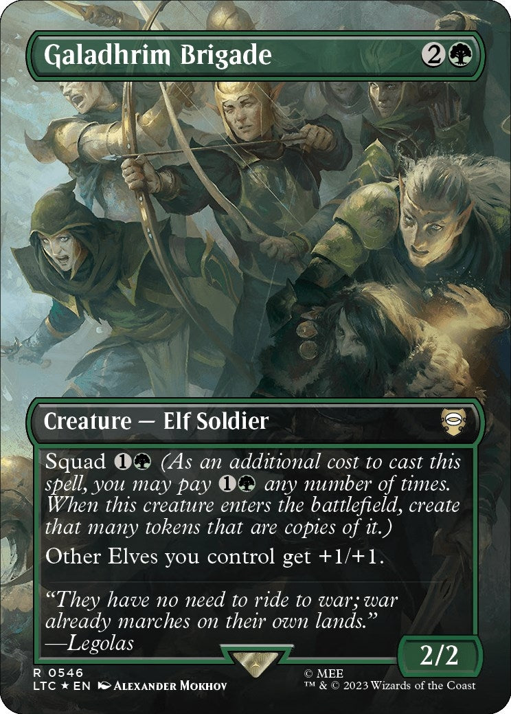Image for Galadhrim Brigade (Borderless) (Surge Foil) (546) (The Lord of the Rings: Tales of Middle-earth) - Magic: The Gathering