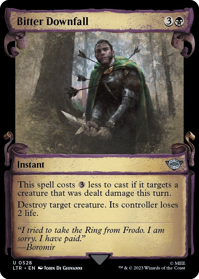 Image for Bitter Downfall (Showcase Scrolls) (528) (Universes Beyond: The Lord of the Rings: Tales of Middle-earth) - Magic: The Gathering